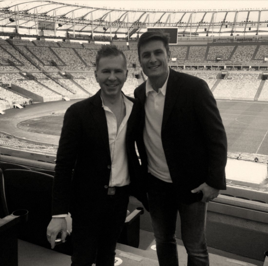 Chris Kypriotis with Javier Zanetti
